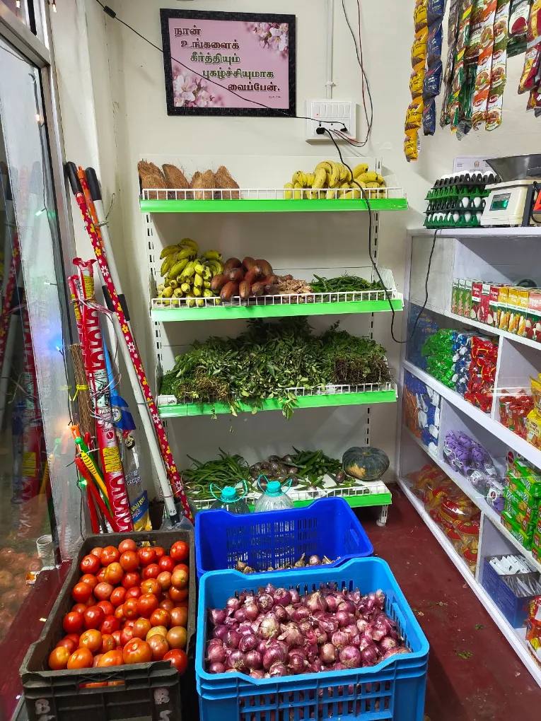Fresh vegetables, bananas and greens at Eden Departmental Stores